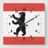 ベルリンスクエアウォールクロック国旗 スクエア壁時計 (正面)