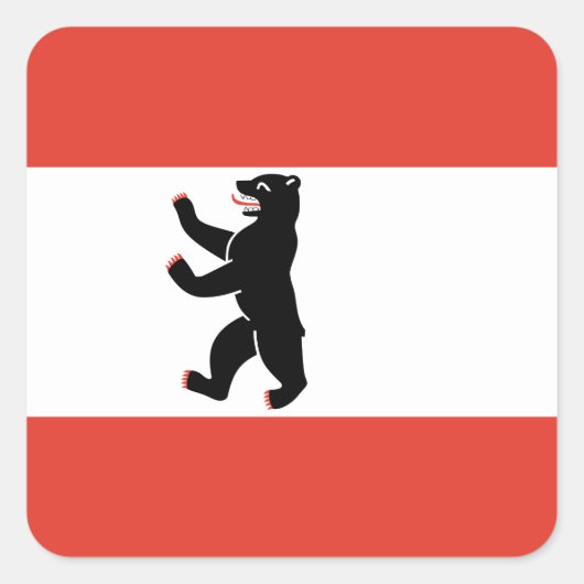 ベルリンスクエアステッカー国旗 スクエアシール (正面)