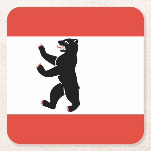 ベルリンスクエア紙コースター国旗 スクエアペーパーコースター (正面)