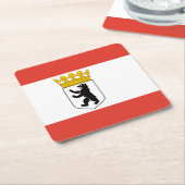 ベルリンスクエア紙コースター国旗 スクエアペーパーコースター (アングル)