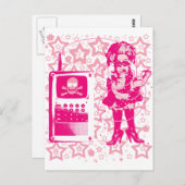 ベルリンテクノTusiiの人形のピンク ポストカード (正面/裏面)