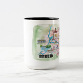 ベルリンドイツのレトロのヴィンテージの地図 ツートーンマグカップ (中央)