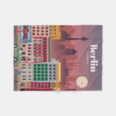 ベルリンドイツへの旅行アート フリースブランケット (正面(横))