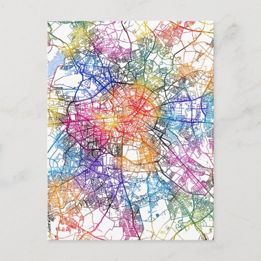 ベルリンドイツシティの地図 ポストカード (正面)