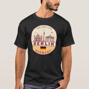 ベルリンドイツシティスカイラインエンブレム Tシャツ
