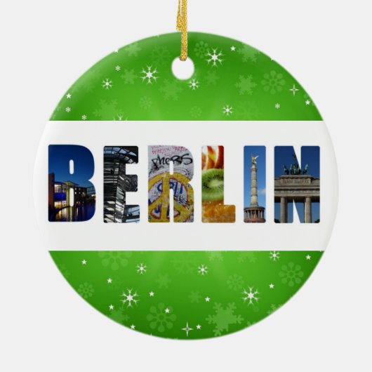 ベルリンドイツシティ旅行写真クリスマス セラミックオーナメント (裏面)