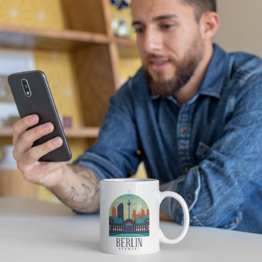 ベルリンドイツスカイラインヴィンテージトラベル コーヒーマグカップ