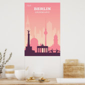 ベルリンドイツピンクヴィンテージトラベル ポスター (キッチン)