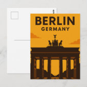 ベルリンドイツブランデントラベルアートヴィンテージ ポストカード (正面/裏面)