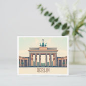 ベルリンドイツブランデンバーグゲートパステルトラベル ポストカード (スタンド正面)
