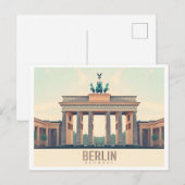 ベルリンドイツブランデンバーグゲートパステルトラベル ポストカード (正面/裏面)