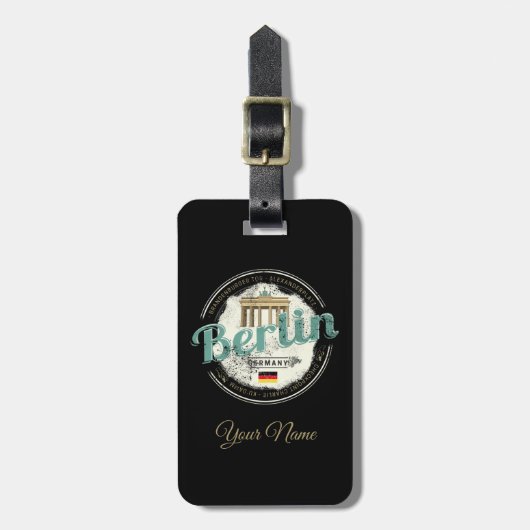 ベルリンドイツブランデンバーグゲートヴィンテージ土産 ラゲッジタグ (正面縦)
