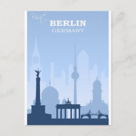 ベルリンドイツブルーヴィンテージ旅行ポスター ポストカード