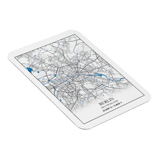 ベルリンドイツランドドイツの街の地図と旅行の愛好家 マグネット (右側)