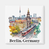 ベルリンドイツヴィンテージトラベルスカイライン マグネット (正面)