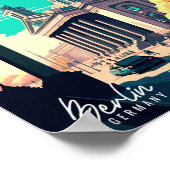 ベルリンドイツヴィンテージトラベルプレイスイラストレーション ポスター (角)