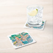 ベルリンドイツ手描き水彩画スケッチ スクエアペーパーコースター (インサイチュ)