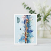 ベルリンドイツ有名な旅行プレイスウォーターカラー ポストカード (スタンド正面)