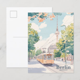 ベルリンドイツ絵を描グアッシュイラストレーション旅行 ポストカード