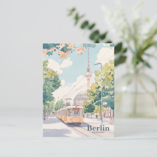 ベルリンドイツ絵を描グアッシュイラストレーション旅行 ポストカード (スタンド正面)