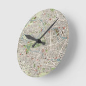 ベルリンドイツ(1905年)のヴィンテージの地図 ラウンド壁時計 (傾斜)