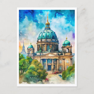 ベルリンベルリナードムウォーター絵画カラー ポストカード
