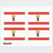 ベルリン国旗の長方形ステッカー 長方形シール (シート)