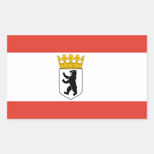 ベルリン国旗の長方形ステッカー 長方形シール (正面)