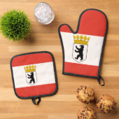 ベルリン国旗 鍋つかみ&鍋敷きセット (トップダウン)