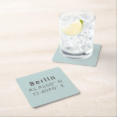 ベルリン緯度経度 スクエアペーパーコースター (インサイチュ)