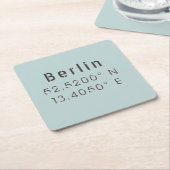 ベルリン緯度経度 スクエアペーパーコースター (アングル)