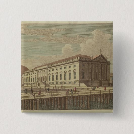 ベルリン1773年のオペラハウスの眺め 缶バッジ (正面)