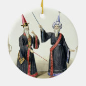 ベルリン1836年のカーニバルの手品師(色 セラミックオーナメント (裏面)