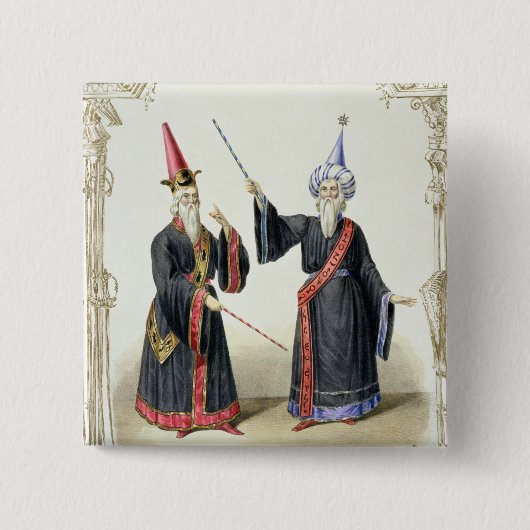 ベルリン1836年のカーニバルの手品師(色 缶バッジ (正面)