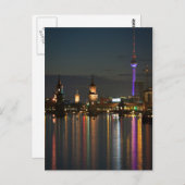 ベルリン・アレクサンダー広場 オーバー・バウム橋 夜 ポストカード (正面/裏面)