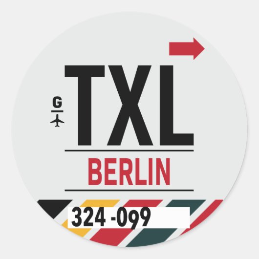 ベルリン - トラベルタグ ラウンドステッカー ラウンドシール (正面)