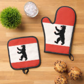 ベルリン・トートバッグ国旗 鍋つかみ&鍋敷きセット (トップダウン)