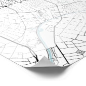 ベルリン・ドイツの地図ポスター ポスター (角)