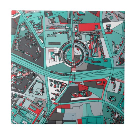 ベルリン、ドイツの地図 タイル (正面)