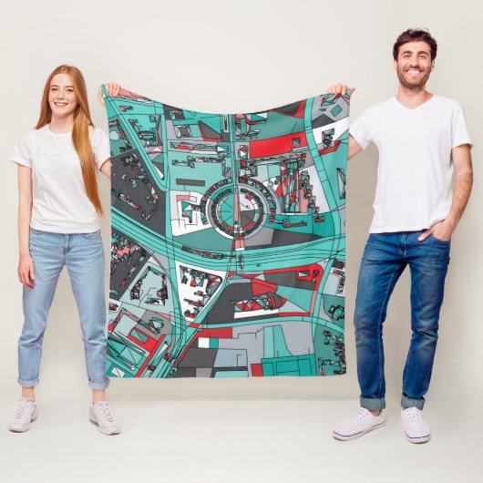 ベルリン、ドイツの地図 フリースブランケット (インサイチュ)