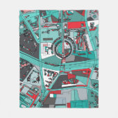 ベルリン、ドイツの地図 フリースブランケット (正面)