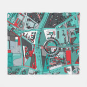 ベルリン、ドイツの地図 フリースブランケット (正面(横))