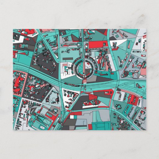 ベルリン、ドイツの地図 ポストカード (正面)