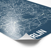 ベルリン – ドイツの青写真の街の地図 フォトプリント            (角)
