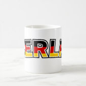 ベルリン、ドイツ国旗の色と文字 コーヒーマグカップ (中央)