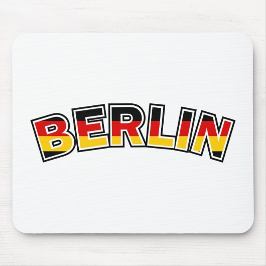 ベルリン、ドイツ国旗の色と文字 マウスパッド (正面)