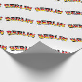 ベルリン、ドイツ国旗の色と文字 ラッピングペーパー (角)