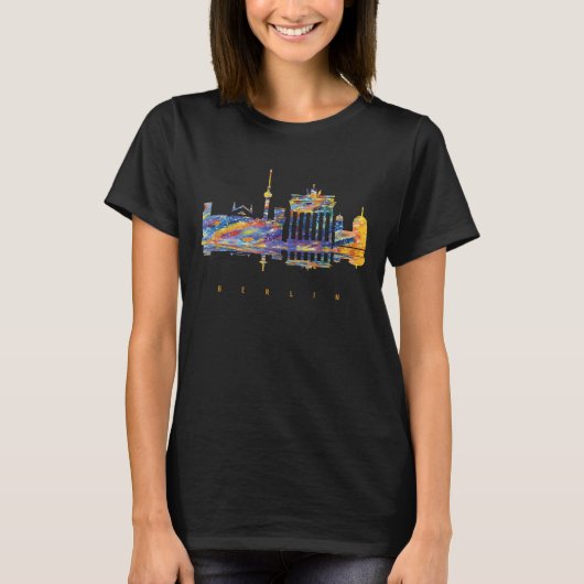 ベルリン ドイツ テレビ塔 ネオン 旅行 Tシャツ (正面)