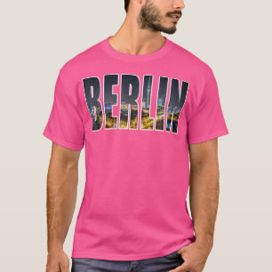 ベルリン ドイツ 都市スカイライン 写真 フォント Tシャツ