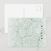 ベルリン ドイツ 都市地図 ミニマル デザイン ポストカード (正面/裏面)